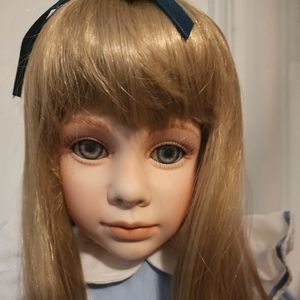 Alice in Wonderland 32"  Porcelain Doll